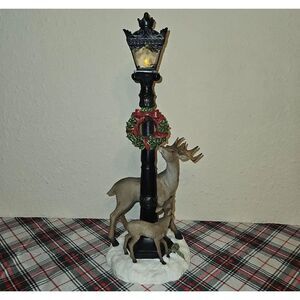 Melrose Deer & Fawn Victorian Lighted Lamppost Christmas Decor